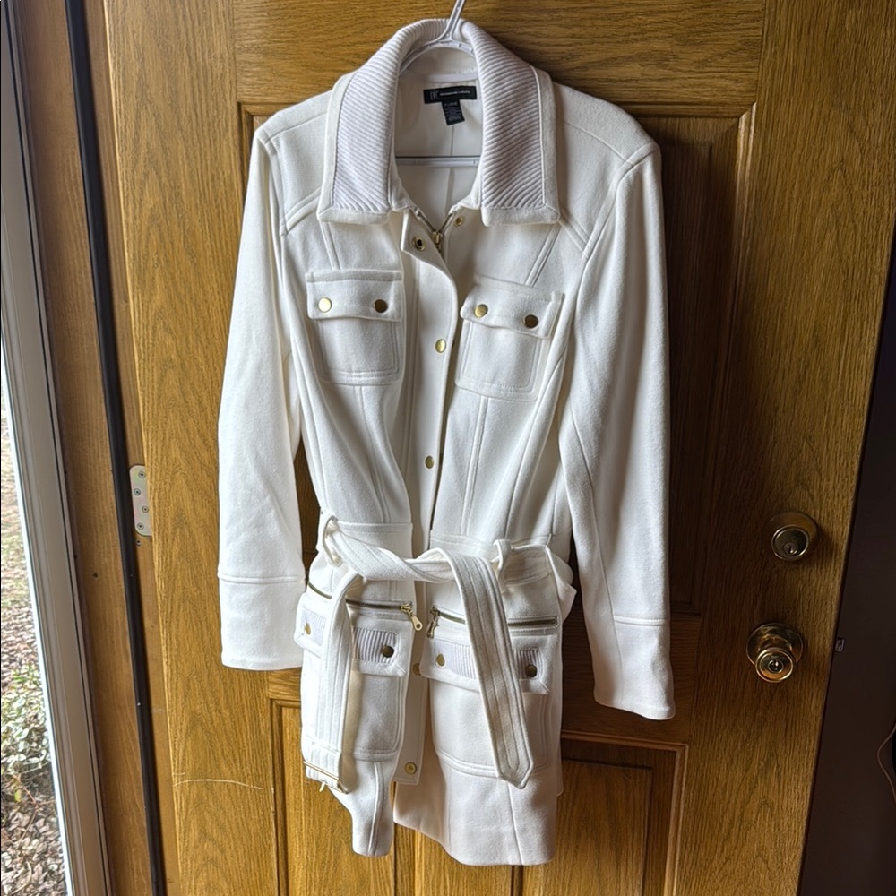 White Belted Women's Jacket